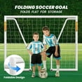 thumbnail image 2 of ABORON Soccer Goals for Backyard 8 x 6FT, Foldable Portable HPVC Frame Soccer Goal W/Net Youth Adult Football Training Games Outdoor, White, 2 of 7