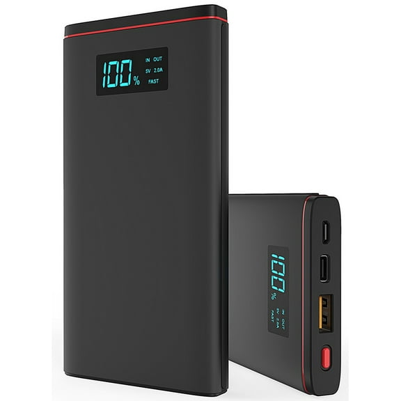 Power Bank Portable Fast Charger - 10000mAh External Battery [QUICK CHARGE 2.0/3.0] with 2 Ports [1x USB 1x Type-C] and EASY TO READ LED DISPLAY for Sonim XP8, XP10, XP5plus