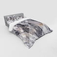 thumbnail image 2 of Ambesonne Abstract Bedding Set 4 Pcs, Geometric Grunge Facet, Queen, Pale Grey, 2 of 2