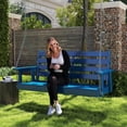 thumbnail image 2 of FODINGHILL Outdoor Hanging Porch Swing with 2 Seat，HDPE All Weather Swing Chair, Patio Swing Chair for Garden, Courtyard, 600LBS Weight Capacity, Blue, 2 of 7