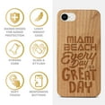 thumbnail image 4 of Case Yard Wooden Case Outside Soft TPU Silicone Slim Fit Shockproof Wood Protective Phone Cover for Girls Boys Men and Women Supports Wireless Charging Miami Beach Great Day Design case for iPhone-SE, 4 of 7