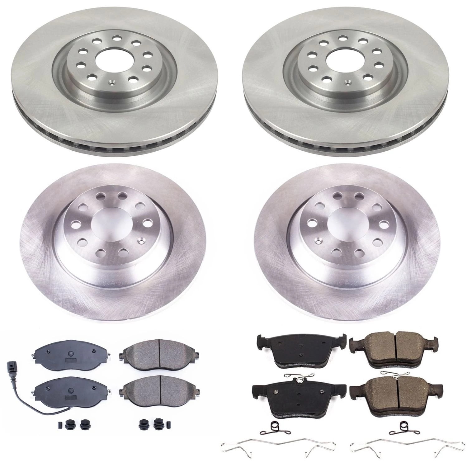 PowerStop Front and Rear Stock Replacement Brake Pad and Rotor Kit Fits: AUDI VOLKSWAGEN Select Models KOE8168