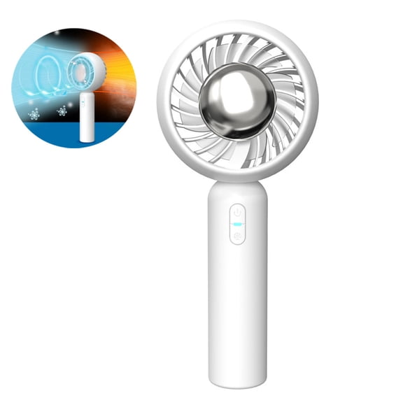 Savior Heat Portable Misting Fan Rechargeable Mini Handle Fan for Room & Office Desk Outdoors Travel, White