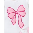 thumbnail image 6 of HWJAD Baby Girl Clothes Summer Outfits Short Sleeve Romper Ruffle Skirt Shorts Newborn Bowknot Bodysuit Sets, 6 of 9
