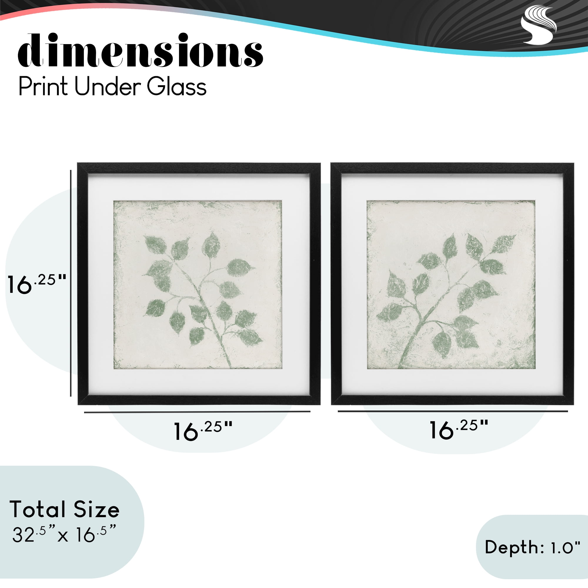 Stupell Industries November Leaves Soft Plants 2 Piece Black Framed Print Under Glass Set, design by Michael Marcon