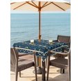 thumbnail image 4 of Square Outdoor Tablecloth with Umbrella Hole Boho Teal Floral Outside Table Cloth Waterproof Patio Table Cover Farmhouse Ethnic Tribe Zipper Tablecloths for Picnic Party Camping 60x60 Inch, 4 of 8
