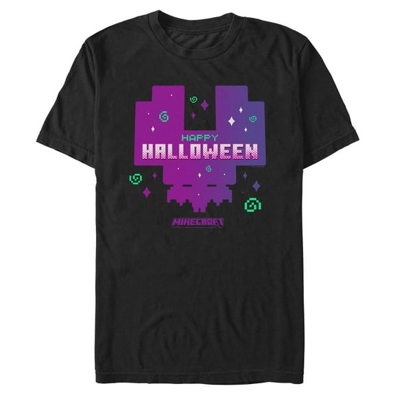 Mens Minecraft Happy Halloween Pixel Art Decor T Shirt