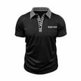 thumbnail image 4 of DPTALR Men's Solid Color Casual Lapel Half Button Short Sleeve Shirt,Black,Big and Tall Men L, 4 of 8