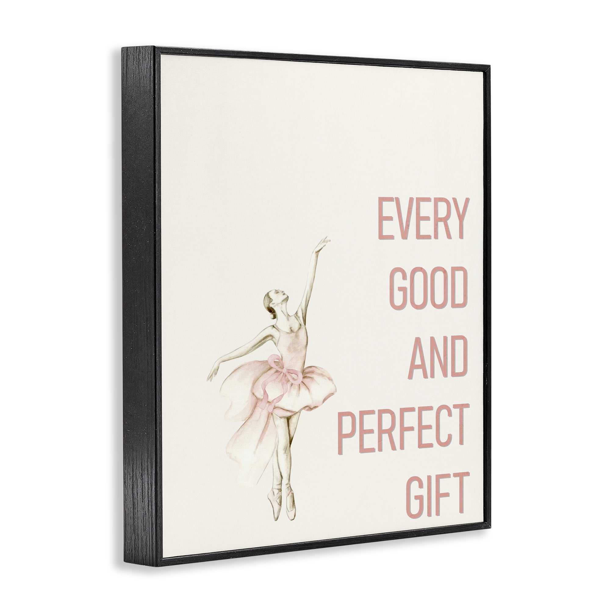 Good & Perfect Gift Ballerina Black Framed Giclee Art, design by Kim Allen