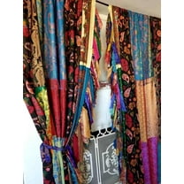 Fringh Recycled Silk Curtain Pair Curtains, Door Drape Window Curtain home decor