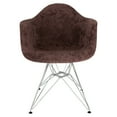 thumbnail image 2 of Velvet Accent Chair - Modern Eiffel Base Living Room Chair - Elegant Metal & Wood Design, 2 of 7