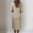 thumbnail image 6 of Lopecy-Sta Dresses for Women V-Neck Midi Shift Dress for Fall Loose Waist Casual Daily Wear, 6 of 7
