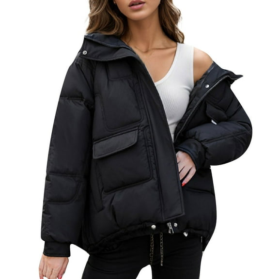 Women's Warm Winter Jacket with Hood Stylish Quilted Coat for Cold