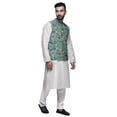 thumbnail image 2 of Atasi Ensemble Kurta Pyjama en Soie Ethnique Dupion avec Veste Imprimée pour Hommes, 2 of 3