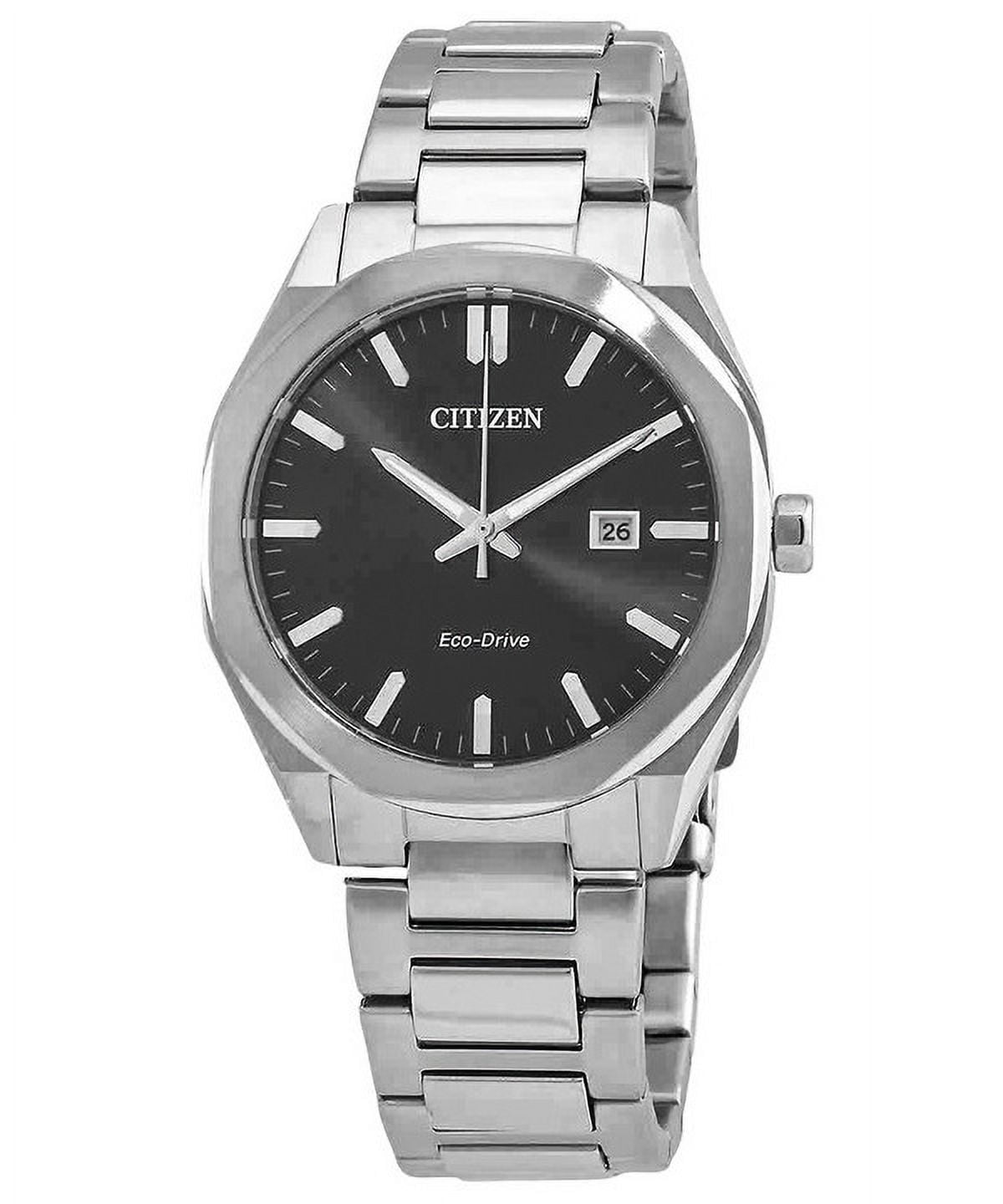Citizen Men's Eco-Drive Stainless Steel Watch with Black Dial and