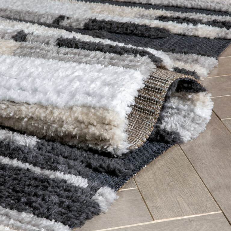 Well Woven Maya Tiva Contemporary Geometric Stripes Grey 5'3