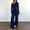 Navy women two piece lounge set a1, variant on BRELIL Women Two Piece Sets Cold Shoulder Long Sleeve Tops Wide Leg Pants Casual Lounge Matching Set Solid Basic Pullover Outfits Travel Vacation Loungewear, Gray L
