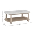 thumbnail image 5 of Horizons White Marble White Oak Coffee Table with Casters, 5 of 6
