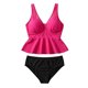 thumbnail image 4 of Tankini para mujer, bikini liso sin espalda, de dos piezas, estilo vendaje, para playa, dos piezas, tankini, 2 piezas, 4 of 4