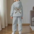 thumbnail image 3 of WOYY Tracksuit for Girls Casual Bow Print Hoodie Jogger Pants Outfits, Sizes 6-7, 3 of 6