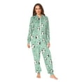 thumbnail image 4 of Adult Christmas Onesie Penguin Flower Pattern Zipper One-Piece Pajamas Unisex with Pockets, 4 of 6