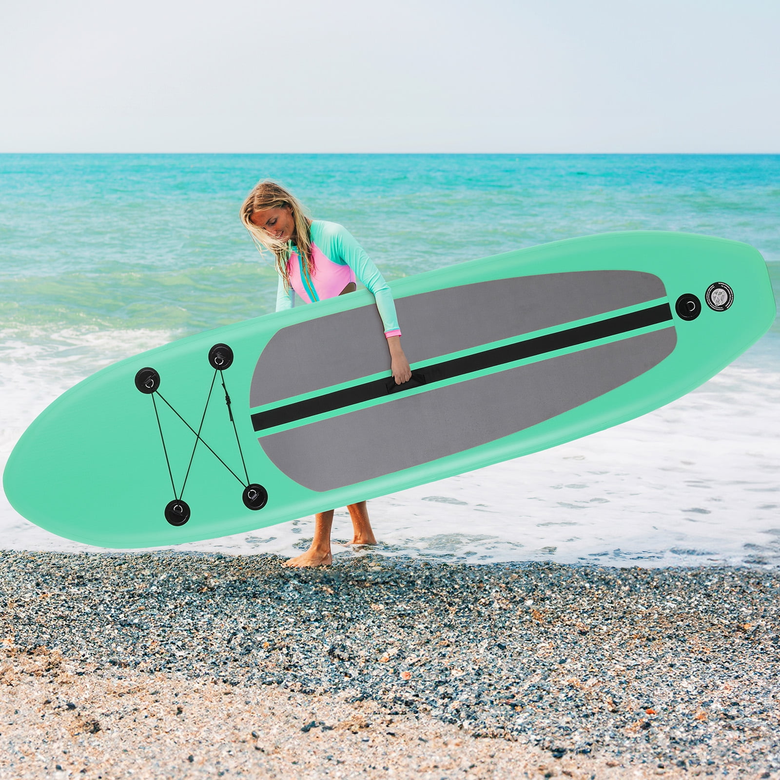 Arlopu Inflatable Stand up Paddle Board, 11ft Fishing Paddle Board Non-Slip Comfort Deck for Adult