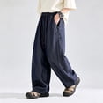 thumbnail image 5 of UACY Boys Baggy Jeans Teen Y2K Casual Straight Wide Leg Denim Pants Vintage Preppy Loose Elastic Waist Fit (Dark Blue, 9-10 Years), 5 of 7
