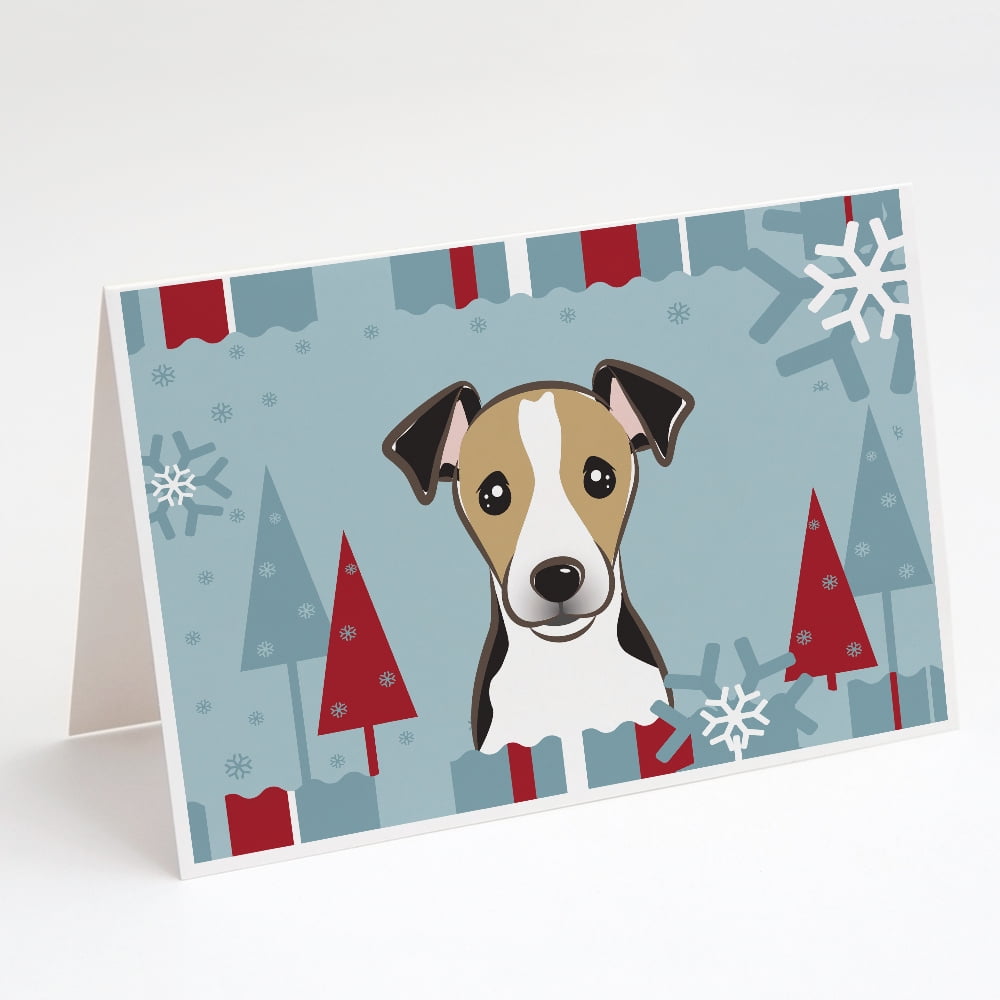 Jack Russell on Delivery Truck in Winter Greeting Card Pet Greeting Cards Dog Greeting Cards 5 x 7 inches Jack Russell Christmas Greeting Cards Set of 5 