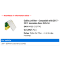 thumbnail image 2 of Cabin Air Filter - Compatible with 2017 - 2019 Mercedes-Benz GLS450 2018, 2 of 2
