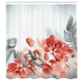 thumbnail image 2 of Ambesonne Tropical Shower Curtain, Blooming Orchids Leaves, 69"Wx84"L, Dark Coral, 2 of 4