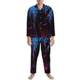 thumbnail image 3 of Zufioo Futuristic Purple Panther Mens Pajamas Set, Mens Long-Sleeved Pajama and Pajama Pants,Pajamas Para Hombres,Men's Sleepwear-, 3 of 7
