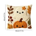 thumbnail image 4 of Halloween Ghost Pumpkin Pillow Cover, Black Cat Print, 18x18 Soft Cushion Case, Hidden Zipper, Fall Thanksgiving Decor for Sofa Home by MPOISVA, 4 of 7