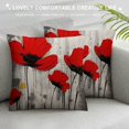 thumbnail image 3 of Creowell  Poppy Flower Pillow Case,Vintage Red Poppy Flower Cushion Cover Square Standard Home Ative for Men/Women Black Red, 3 of 5