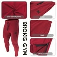 thumbnail image 6 of BROKIG Mens Slim Fit Pants Zip Gym Joggers Sports Athletic Trousers Workout Sweatpants Casual Track Pants with Pockets (Medium, Red), 6 of 7