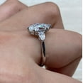 thumbnail image 5 of Cora Jewellery 2CT Marquise Moissanite 3 Stone Engagement Ring For Women, 14K White Gold, 5 of 6