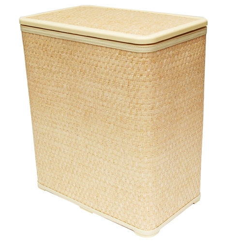 Ecru Wicker Hamper with Wicker Lid, 1 Each