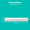 thumbnail image 4 of KMC Surge Protector Power Strip, 6-Outlet, 2-Pack, 4-Foot Braided Cord, 1080 Joules, Flat Plug, White, 4 of 8