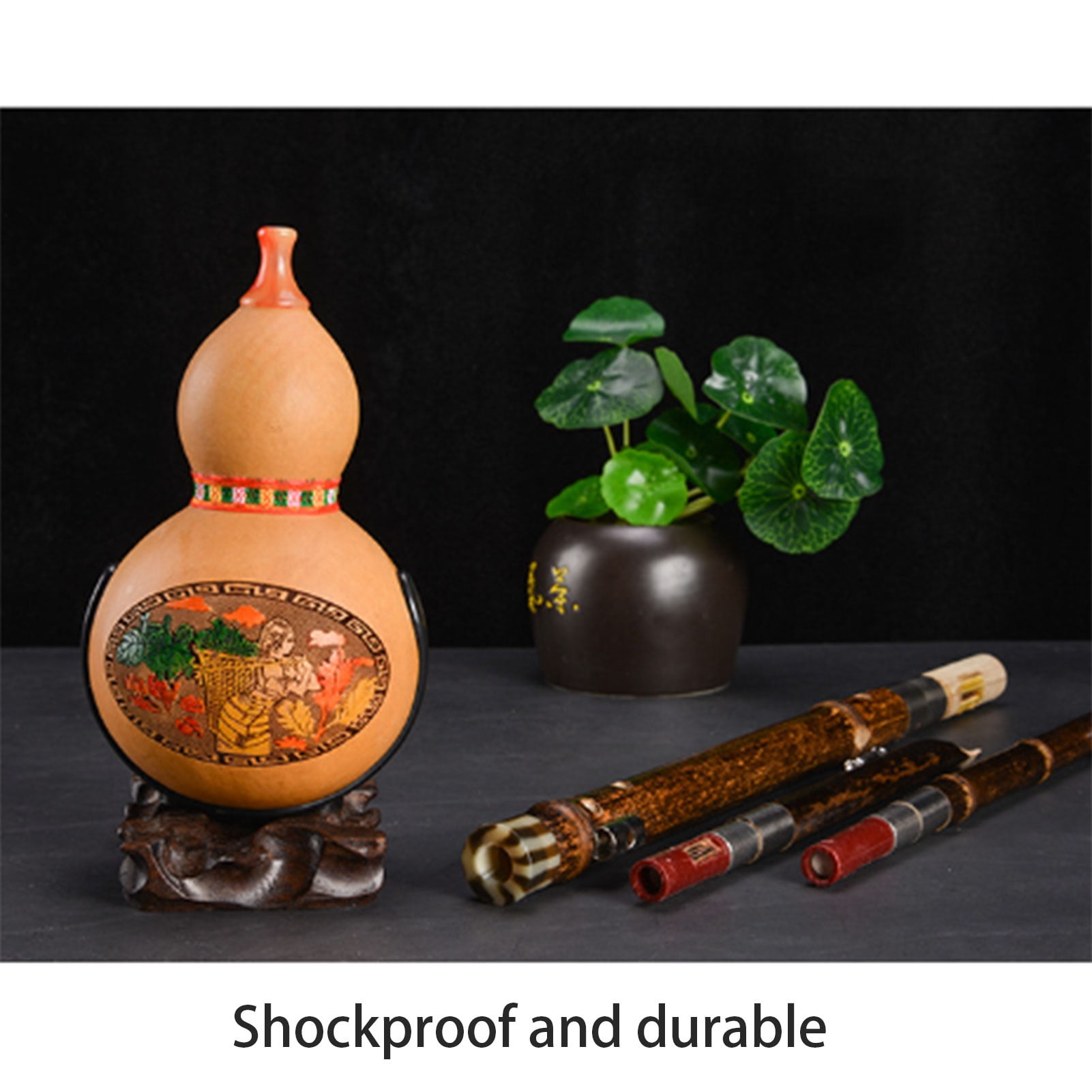 Hulusi Flute Durable Instrument, Adult Student Professional Playing Cucurbit Flute, Bright Tone, Easy to Play and Easy to Learn, Chinese Traditional Ethnic