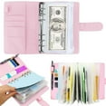 thumbnail image 2 of NUZYZ 1 Set Budgets Planner Transparent Pockets Waterproof Faux Leather Receipt Coupon Cash Envelope Binder Office Supplies, 2 of 8
