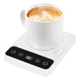 thumbnail image 6 of Coffee Warmer with Automatic Shut Off for Desk TeqHome Electric Cup Warmer Timer 6 Temperature Settings Beverage Tea Water Milk Hot Chocolate Warmer Heating Plate White, 6 of 12