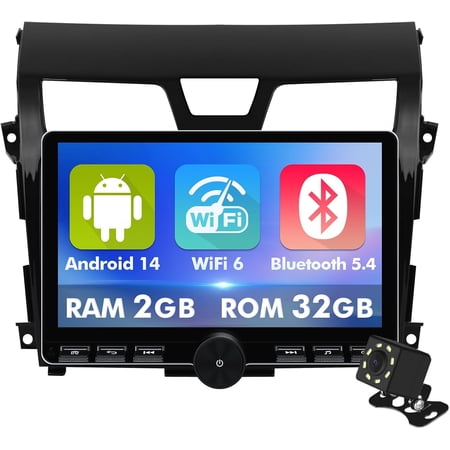 2+64GB 10.1 inch Android 14 Car Stereo for Nissan Altima 2013-2015 with Physical buttons Wireless CarPlay & Android Auto GPS/WiFi 6/Bluetooth,5.4/FM /Backup Camera/SWC/USB