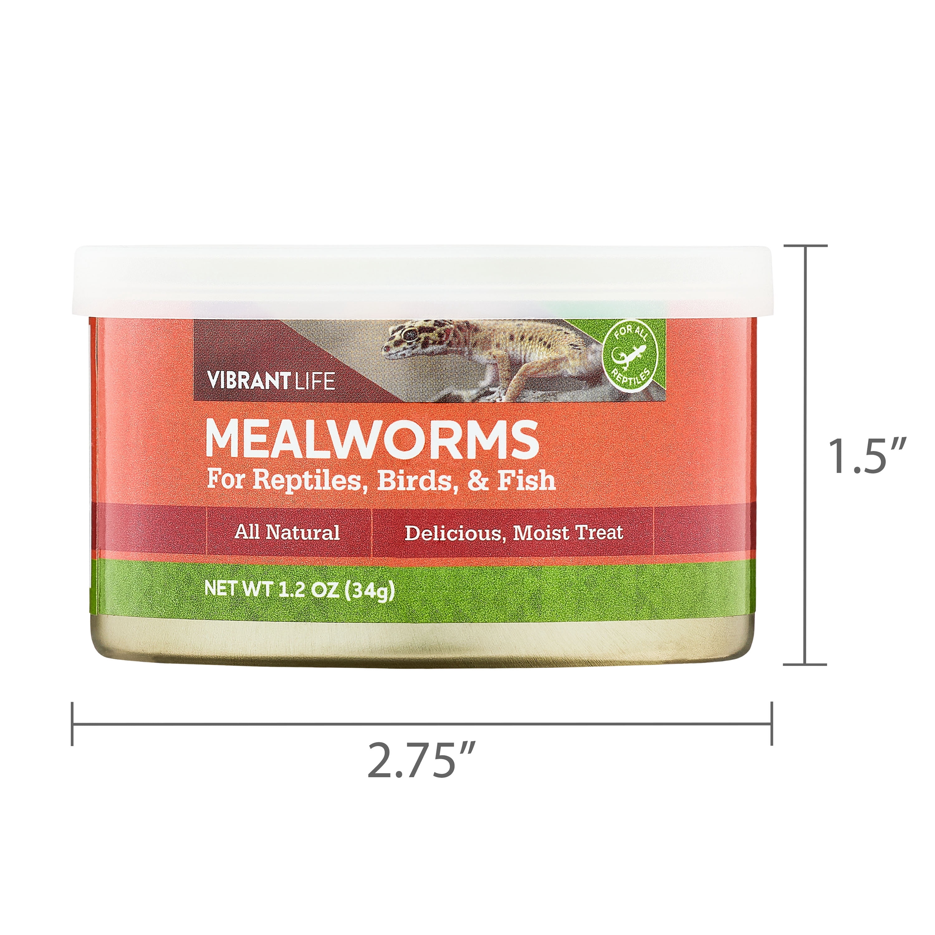 (24 pack) Vibrant Life Canned Mealworms for Reptiles, Birds & Fish, 1.2 oz