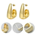 thumbnail image 2 of Fogun Gold Silver Pea Earrings Semi-Circle Thick C-Shaped Hollow Minimalist Retro Irregular Studs for Women Jewelry, 2 of 2