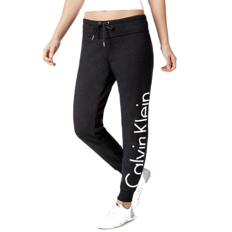 Calvin Klein Performance Women's Slim Fit Fleece Logo Joggers, Black, M