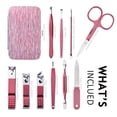thumbnail image 2 of Set de manicura HANTEKAS 10 en 1 de acero inoxidable con funda de piel, 2 of 7
