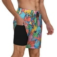 thumbnail image 2 of Yiaed Starfish And Algae Print Mens Swim Trunks Bathing Suit Compression Liner Beach Swim Shorts Swimwear Quick Dry Zipper Pocket No-Chafing Board Short-Large, 2 of 6