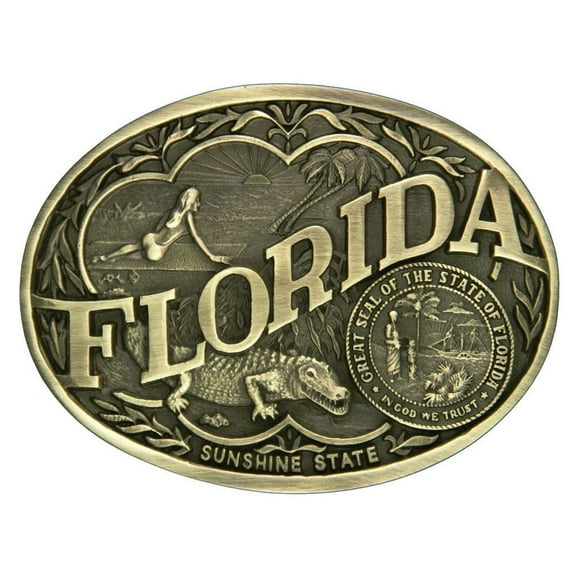 Montana Silversmiths Men's Florida State Heritage Attitude Belt Buckle - 60811FLC One Size