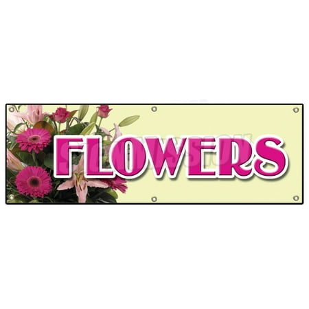 Flower Bucket Florist - FLOWERS BANNER SIGN floral flower shop signs florist roses fresh gift