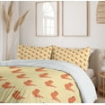 thumbnail image 6 of Ambesonne Chicken Duvet Cover Sets, Domestic Animal Symmetry, 2-King, Yellow Salmon, 6 of 7