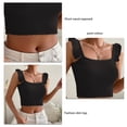 thumbnail image 4 of Camiseta sin mangas con tirantes y volantes para mujer, camiseta sin mangas con ombligo corto expuesto, delgada, acanalada, verano, 4 of 5